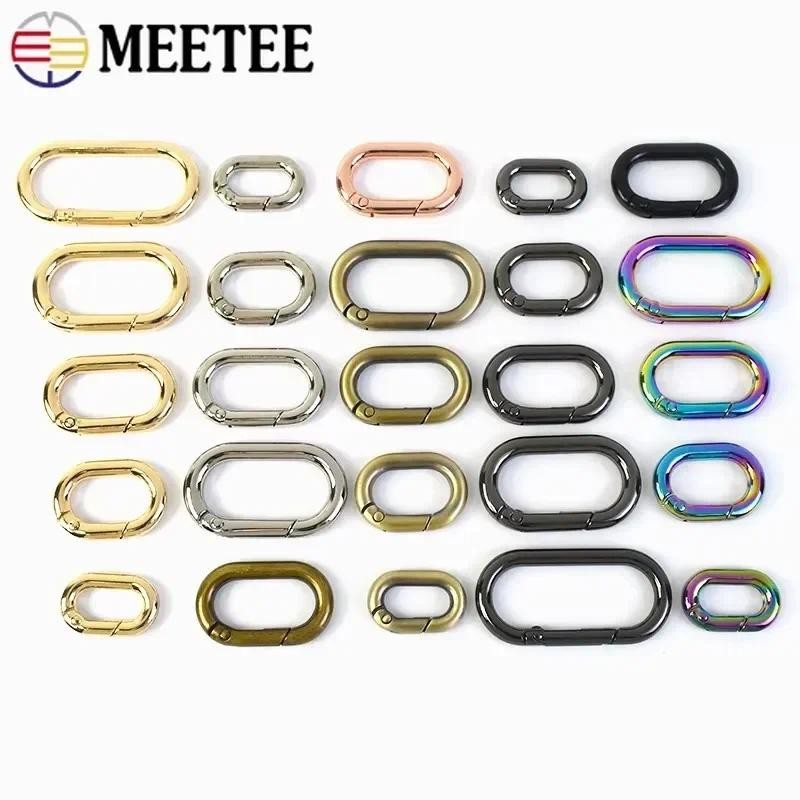 SUNNYCLUE 1 Box 24Pcs Trigger Spring O Rings O Ring Clips 44x25mm Rounded Rectangle Purse Ring Clip Clasps Spring Key Ring Carabiner Clips Keyring Snap Hooks Buckles for Jewellery Clasps DIY Crafts