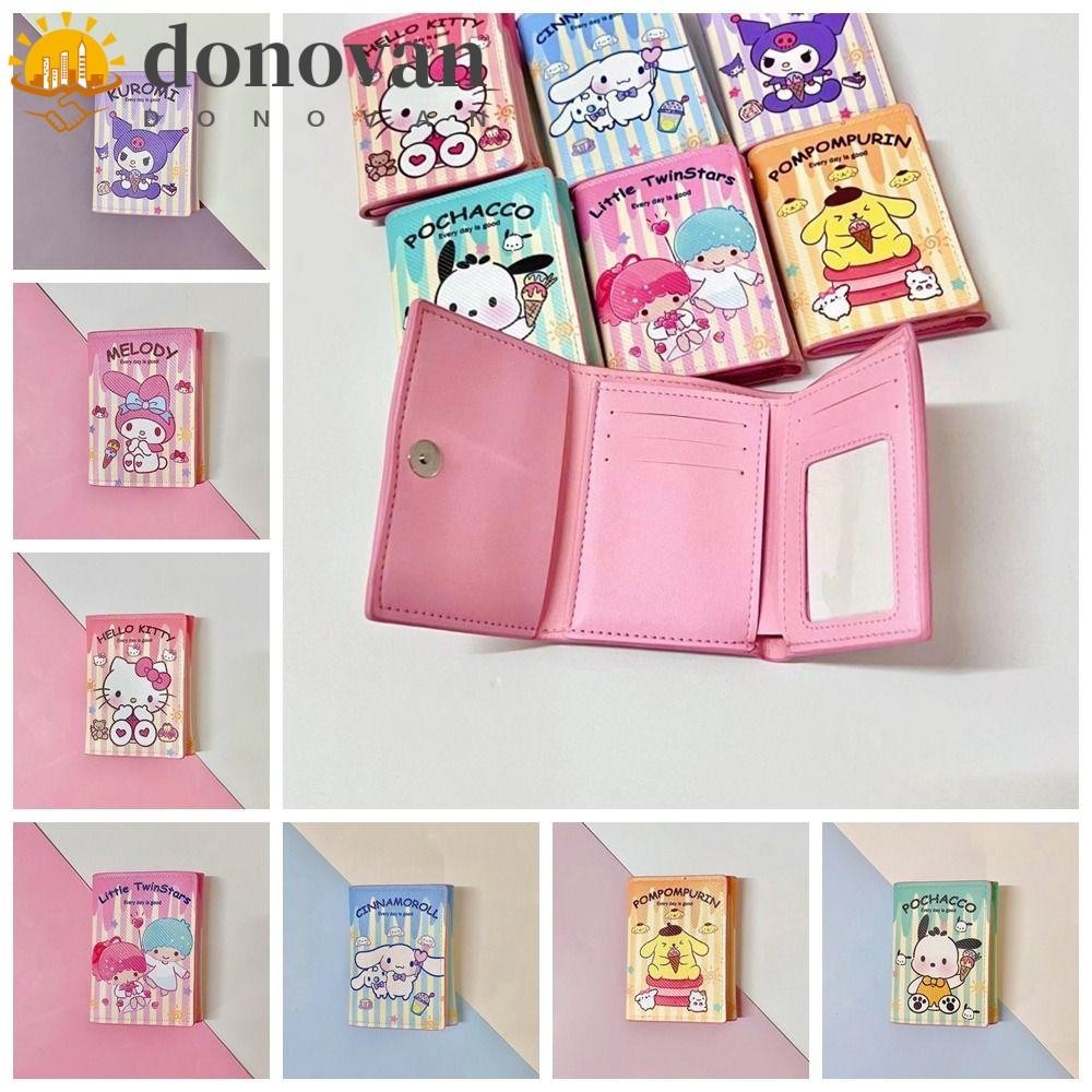 DONOVAN Kuromi Three Fold Wallet, Melody Cinnamoroll Cartoon Short ...