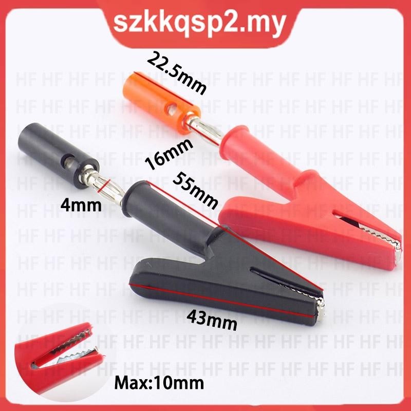 Insulated Diy Clips 4mm Banana Plug Probe Test electric Black Red Color ...
