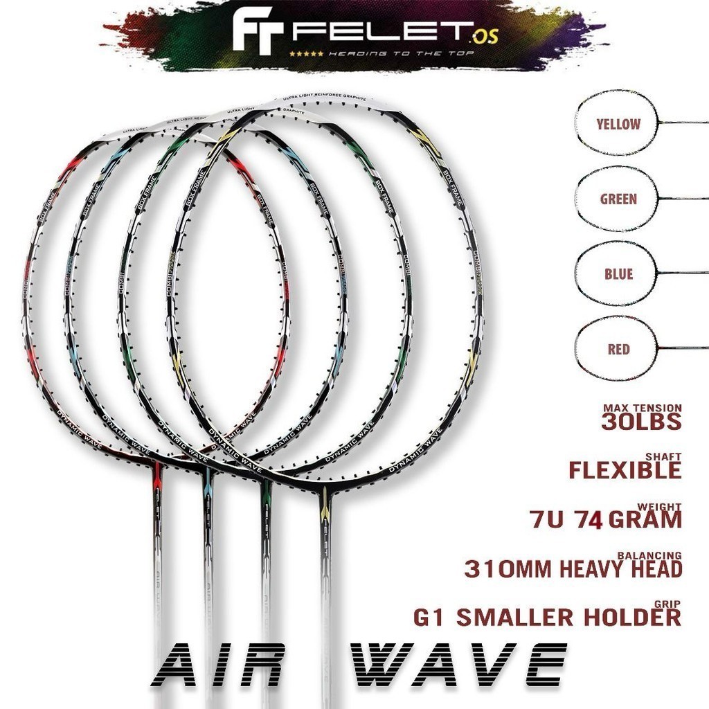 FELET AIR WAVE racket 7U 74gram 310mm high balance point heavy head ...