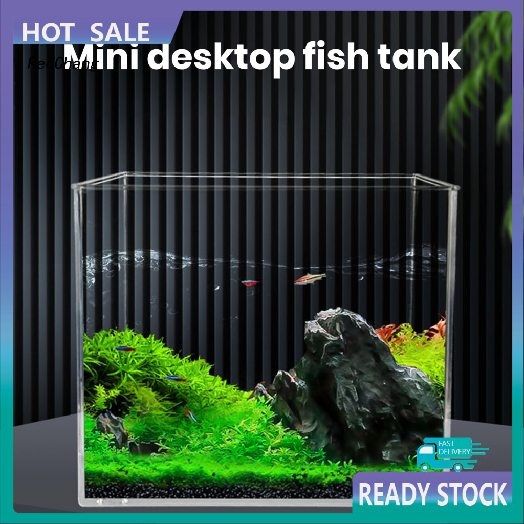 RC~ Easy Observation Aquarium Crystal Clear Desktop Fish Tank for Home ...
