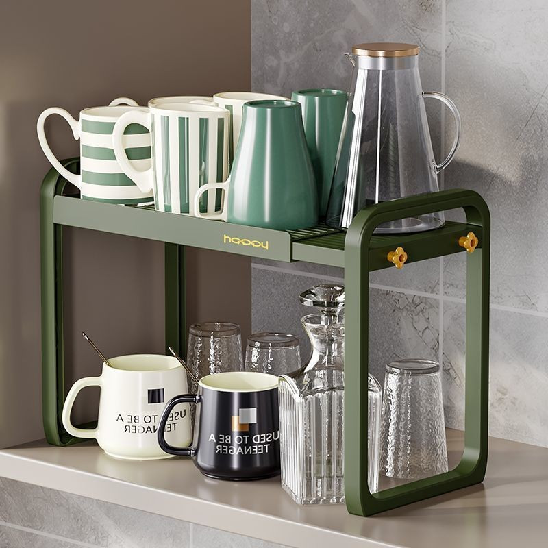 Household Coffee Water Cup Storage Rack Under Kitchen Cabinet Counter ...