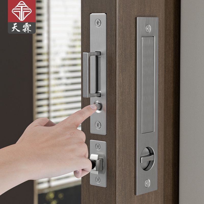 Invisible Pocket Door Lock Concealed Buckle Handle Bounce Door Handle ...