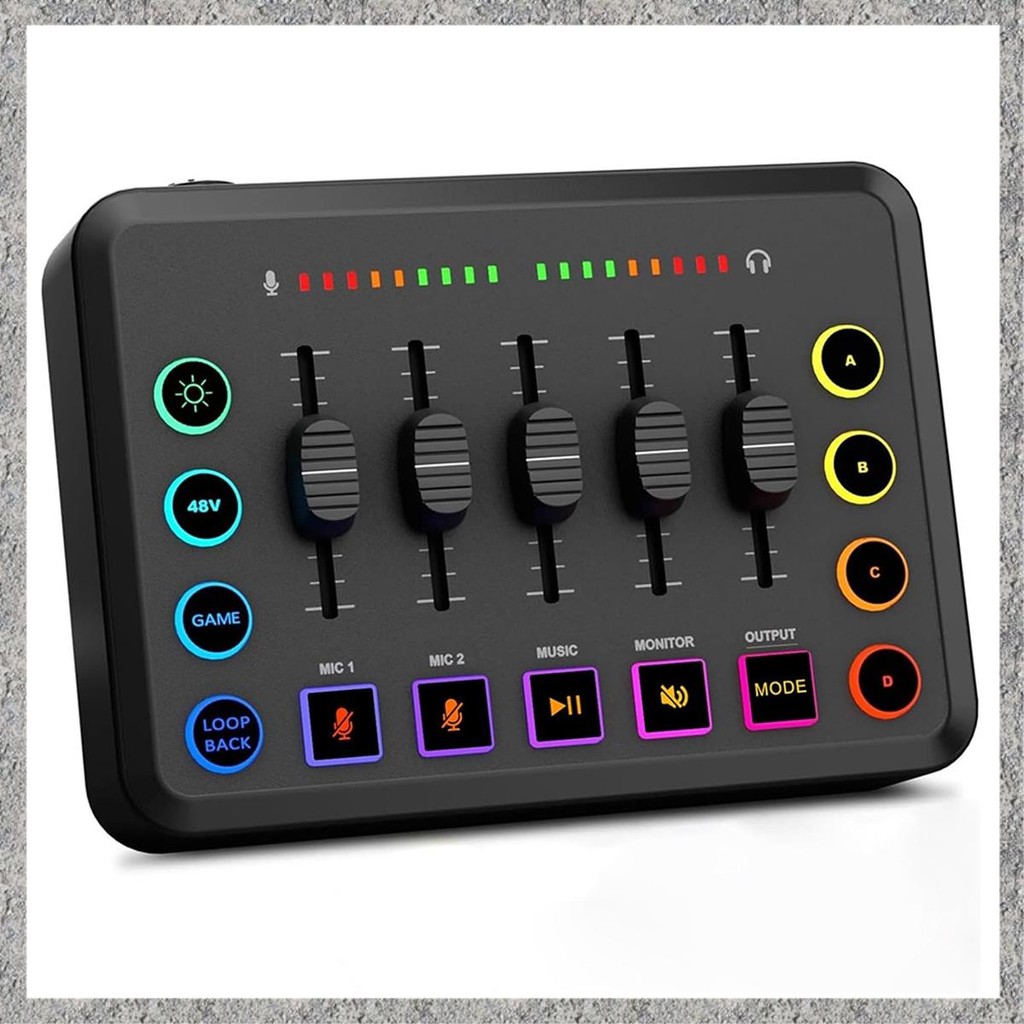 (E M K O) Gaming Audio Mixer, Streaming RGB PC Mixer with XLR ...