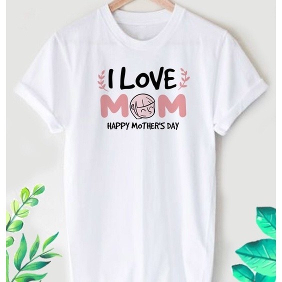 【Mother's Day T-Shirt】 Family I Love Mom T-Shirt Pure Cotton Shirt ...