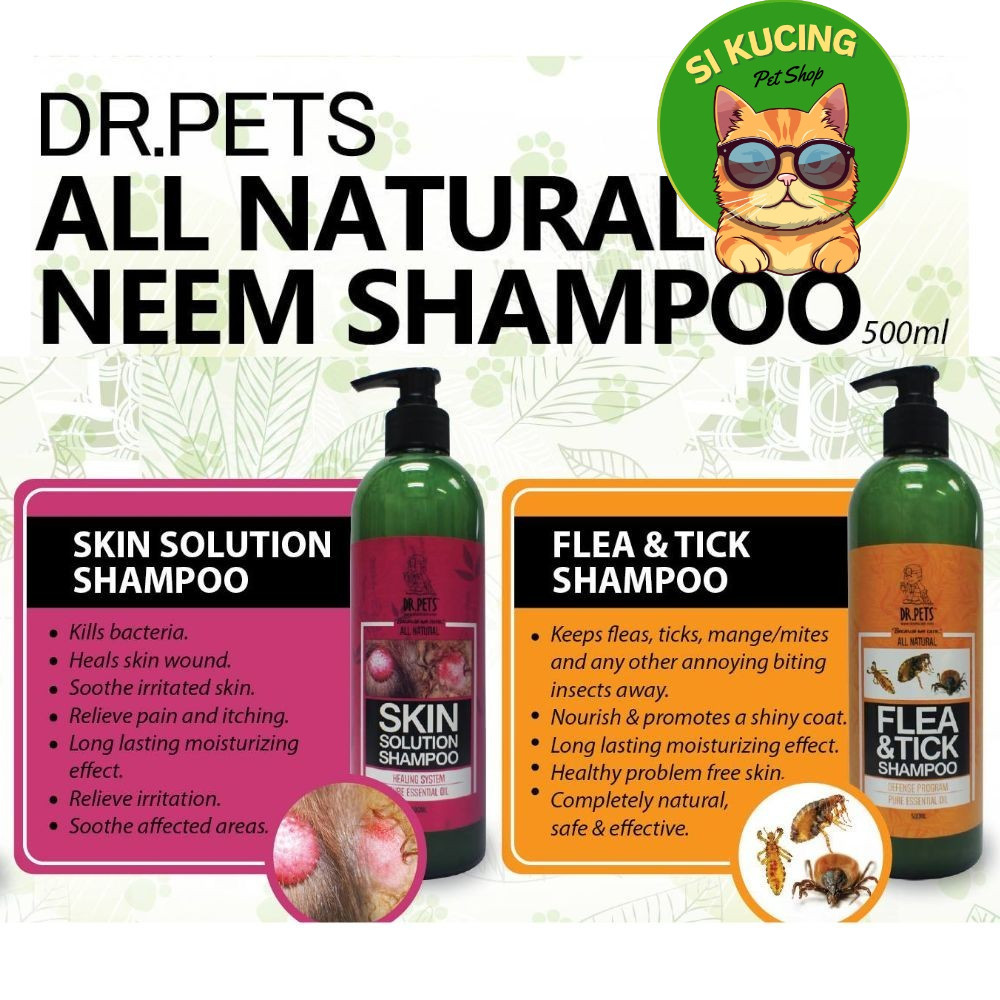 Picture of Dr Pets NEEM SHAMPOO Flea Tick Skin Solution Shampoo (Dog & Cat) 500ML ...