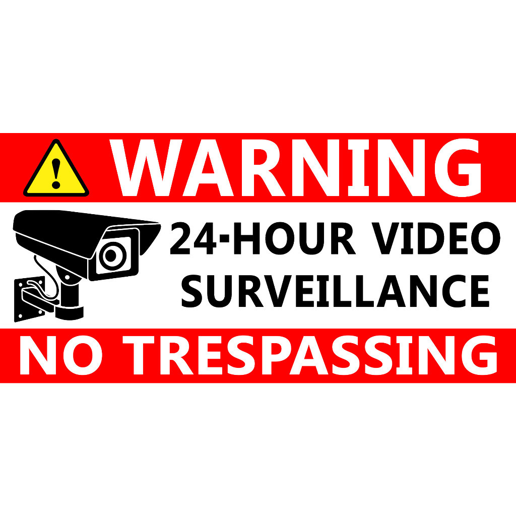 Notice Sign, Hanging Sign, 7.5x11ft, Warning CCTV Sign 24 Hours Video ...