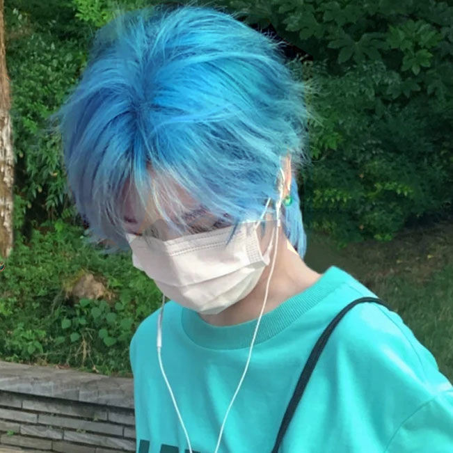 Boys Ice Blue Gray Hair Dye Popular White Cherry Blossom Powder Grandma