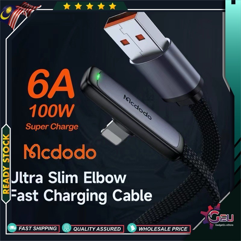 Original Mcdodo CA-3340 Type-C 6A 100W Super Charge, CA-2790 3A Lightn ...