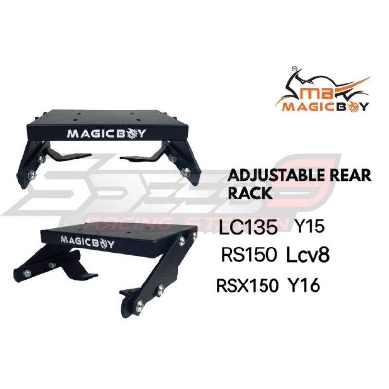MAGICBOY ADJUSTABLE REAR RACK MONORACK FOR LC135 / Y15 / Y16 / RS150 ...