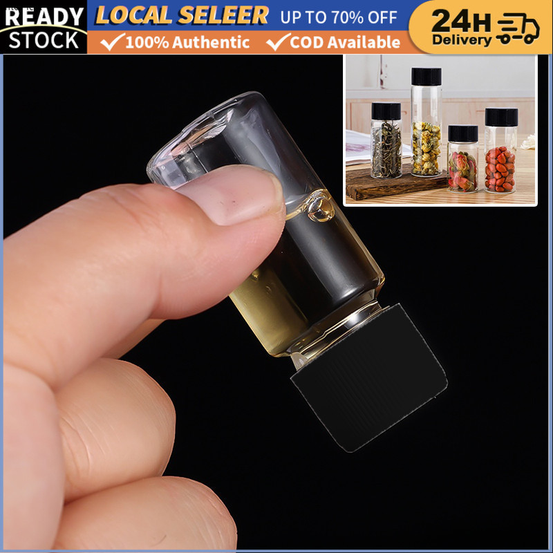 5Pcs Lab Glass Vials Bottles 10-50mL Essential Oil Bottle with Screw ...