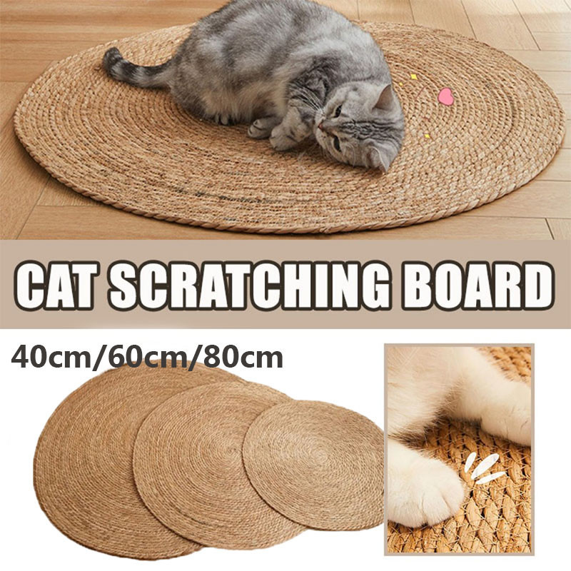 40/60/80CM Round Cat Scratching Mat Natural Sisal Woven Rattan Wear ...