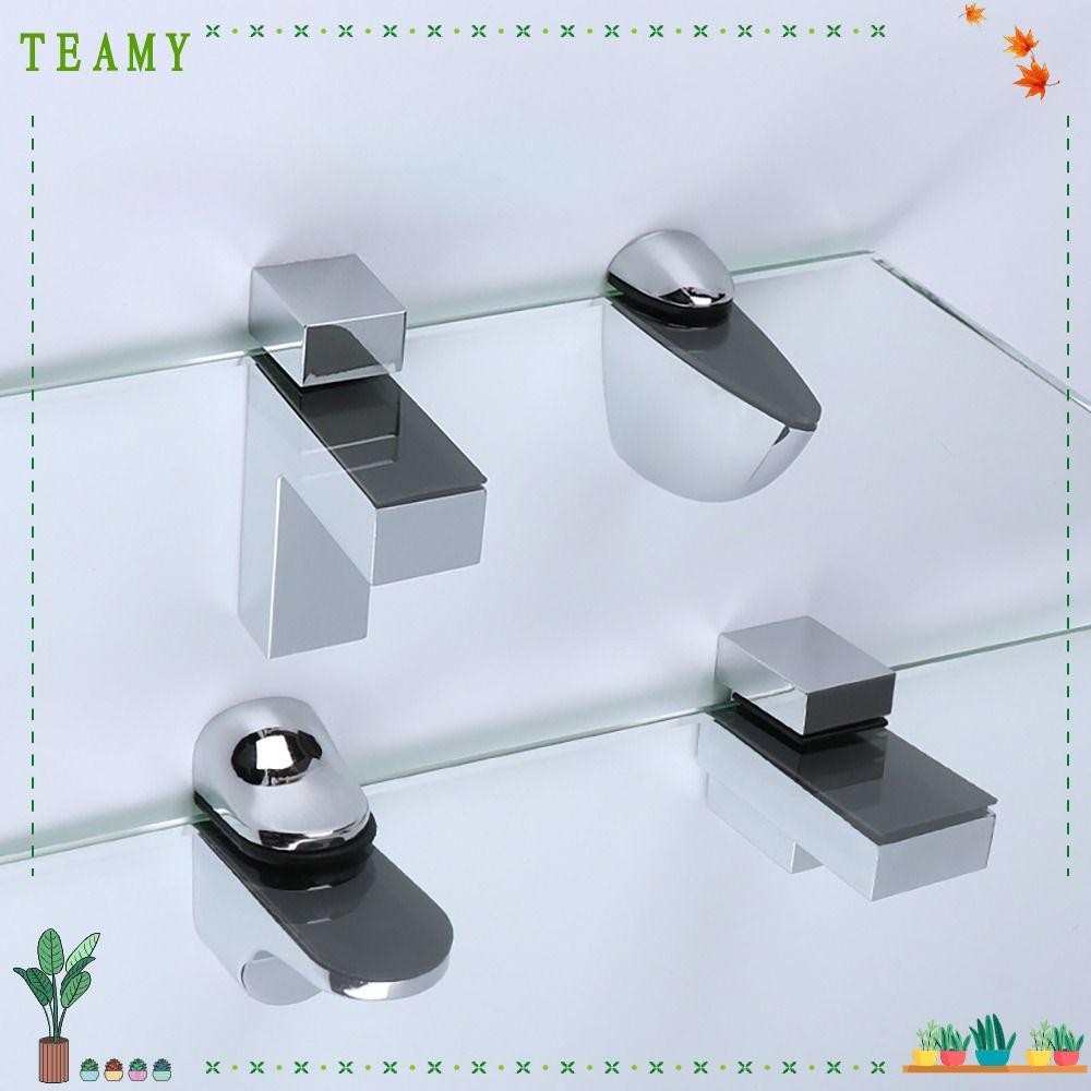 TEAMY Glass Shelf Clip, Adjustable Wall Mount Glass Shelf Support, Fish ...