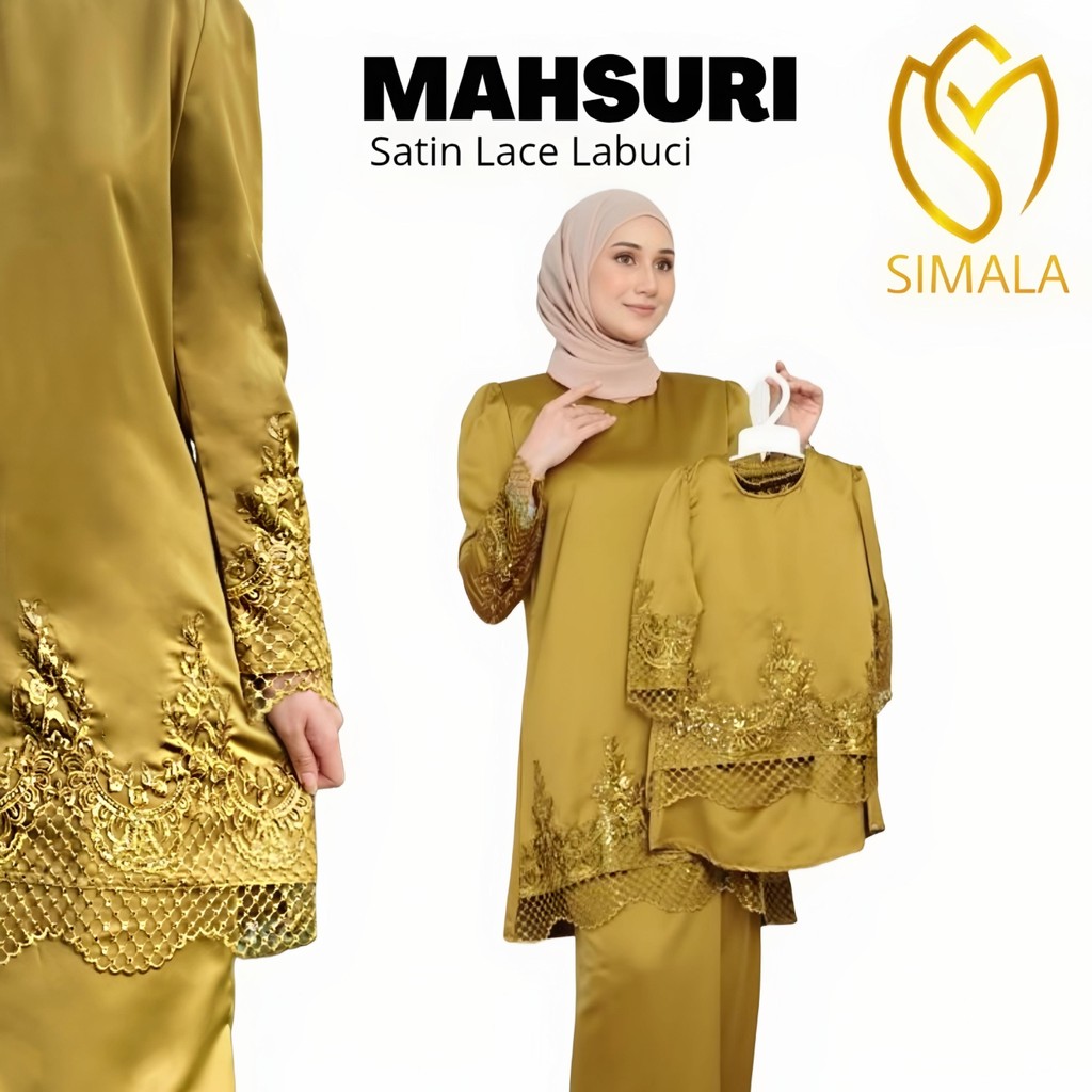 MAHSURI Kurung Satin Vlentino Lace Labuci Exclusive sedondon mak anak ...