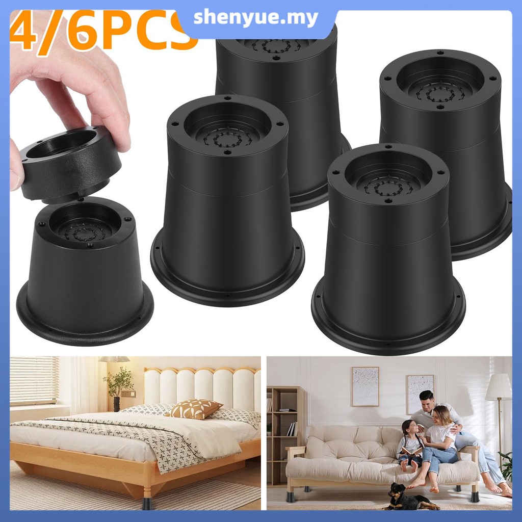 Bed Risers Round Furniture Risers Rubber Sofa Riser Supports Up to 6000 ...