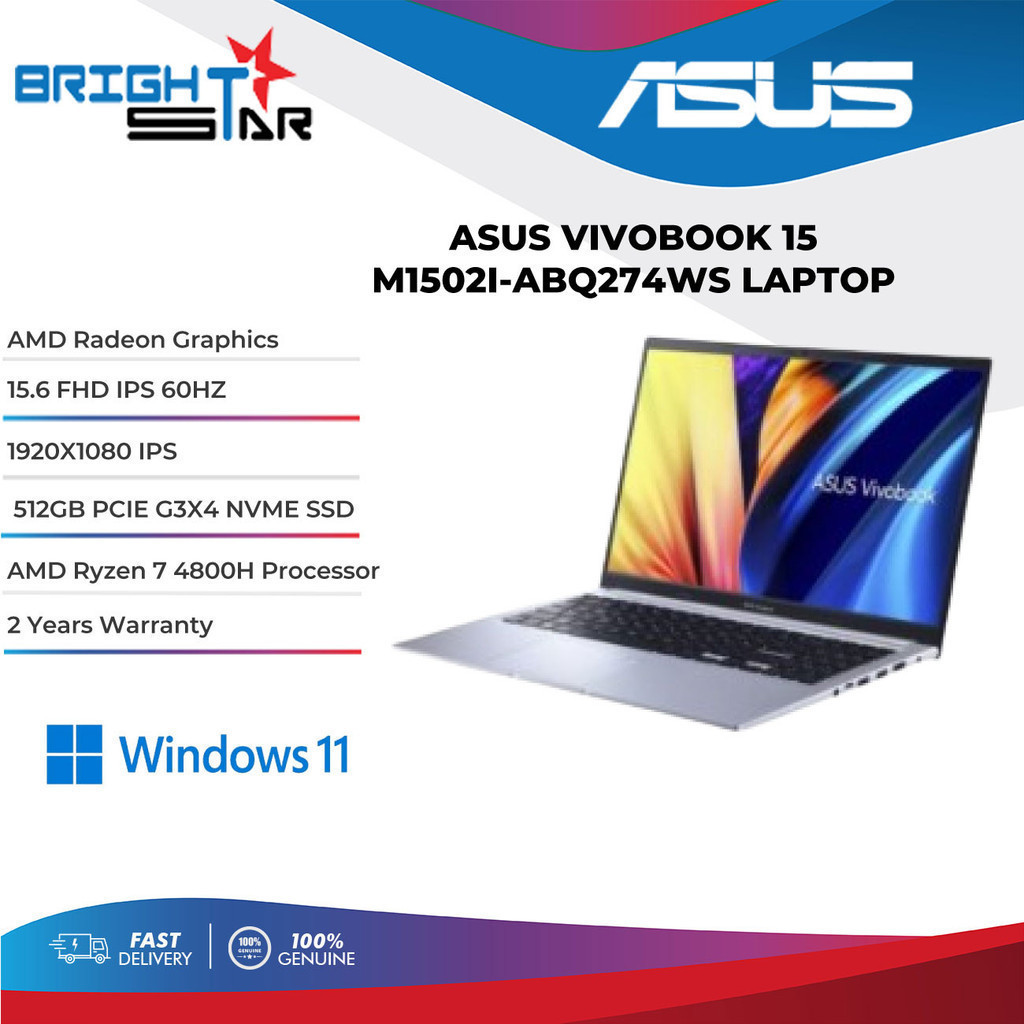 LAPTOP Asus Vivobook 15 M1502I-ABQ274WS (15.6 FHD IPS 60HZ / R7-4800H ...