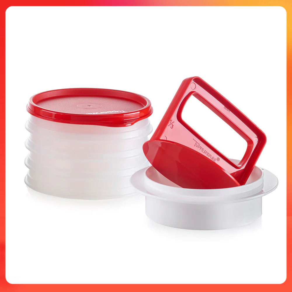 Tupperware Hamburger Press & Keeper Set Limited Set Prosperity Ramly ...