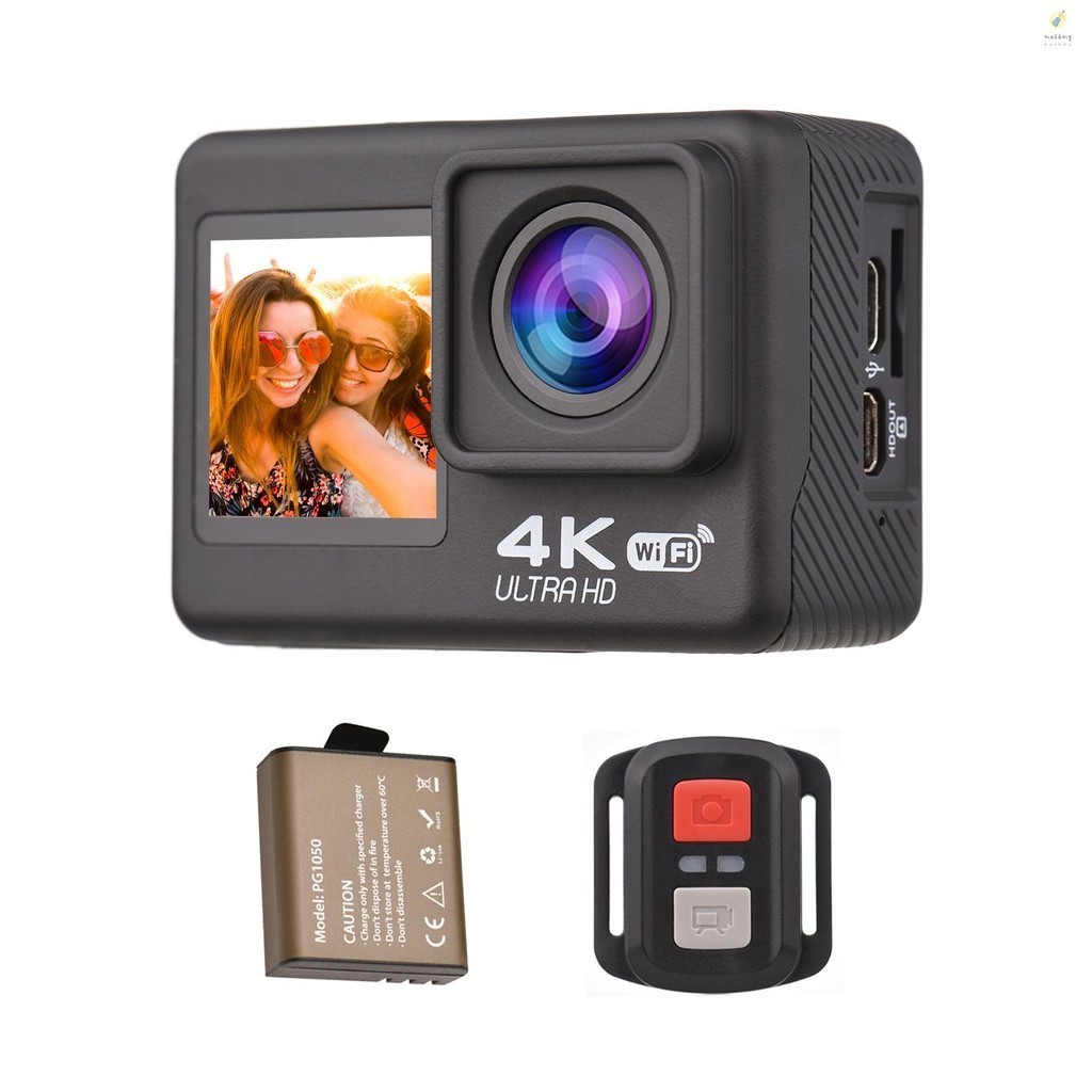 4K60FPS Ultra High Definition WiFi Action Camera Dual Screen 170° Wide ...