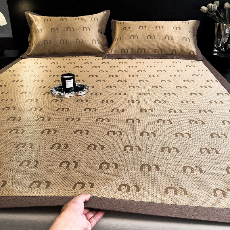 Ice Silk Mat Three-piece Set Summer Breathable Soft Mat Rattan Mat ...