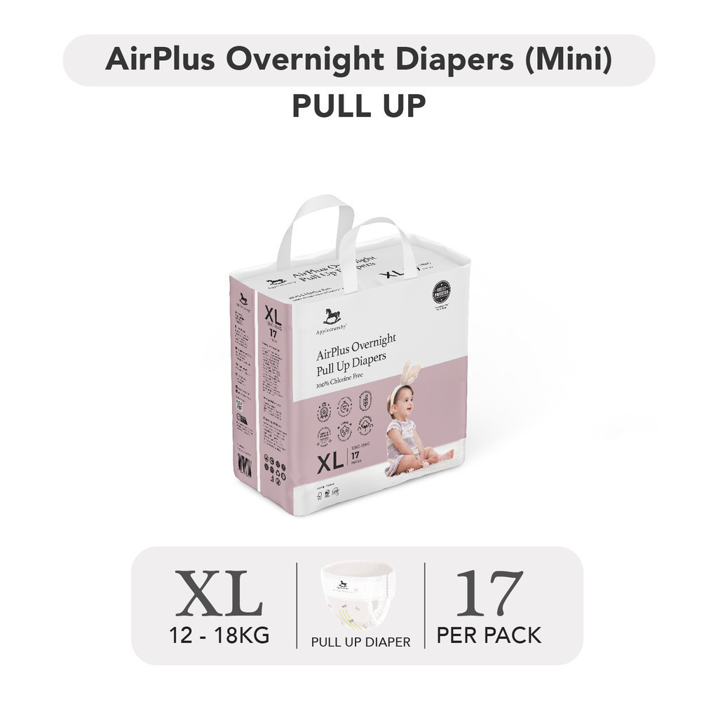 Applecrumby Airplus Overnight Diapers Mini Pack (Pants) | Shopee Malaysia