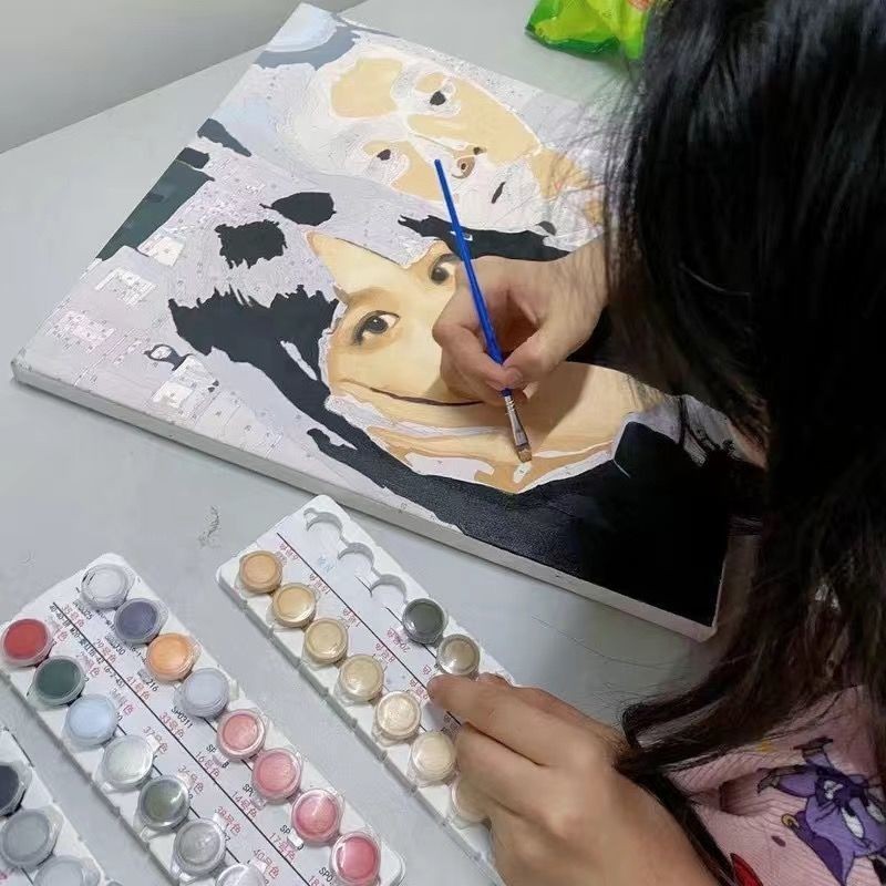 diy照片定制生日礼物情侣数字油画手工创意送闺蜜手绘填色油彩画DIY photo customization birthday gift ...