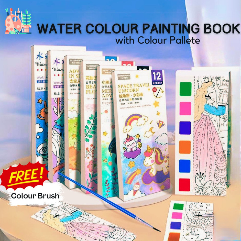 Water Colour Painting Book With Colour Pallets School Creative Art ...