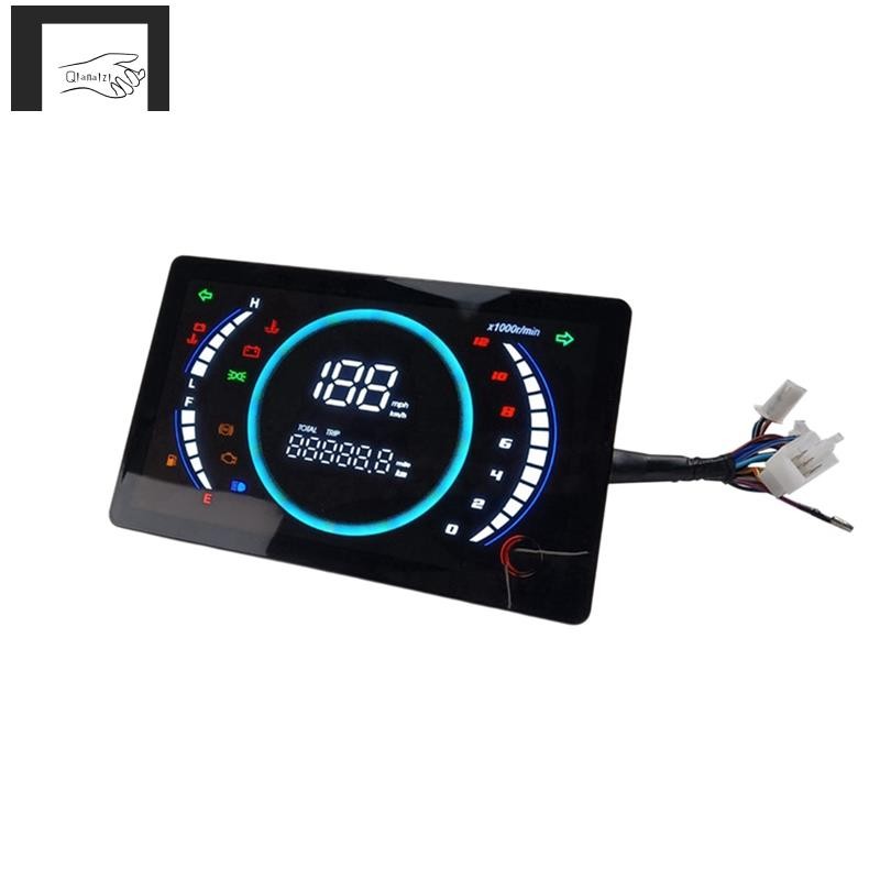 12V Universal Adjustable LED Digital Motorcycle Speedometer RPM ...