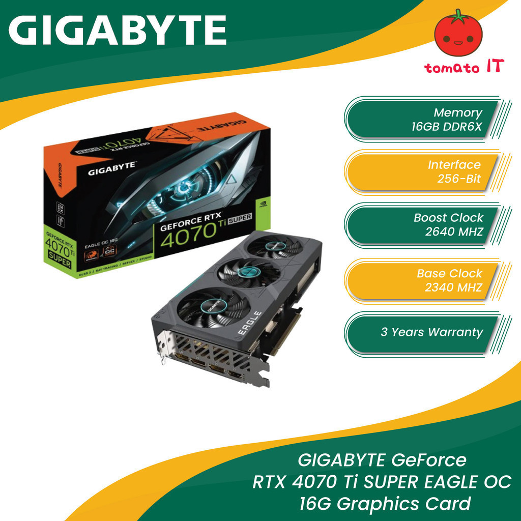 GIGABYTE GeForce RTX 4070 Ti SUPER EAGLE OC 16G Graphics Card | Shopee ...