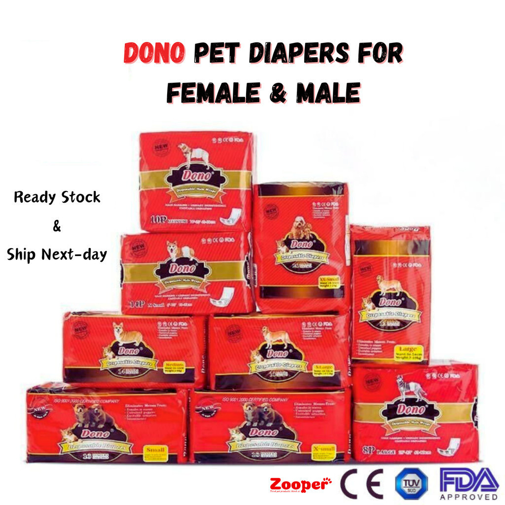 DONO Pet Diaper Male & Female Cat Dog Urine Diapers Kucing Murah Cat