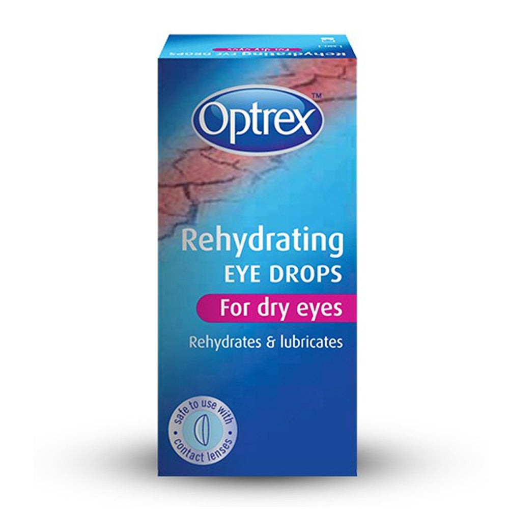 Optrex Rehydrating Eye Drops For Dry Eyes Rehydrates & Lubricates 10ml ...