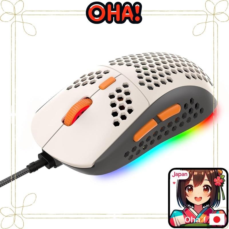 ZIYOU LANG M8 Gaming Mouse Honeycomb Design 69g Ultra-Lightweight RGB ...