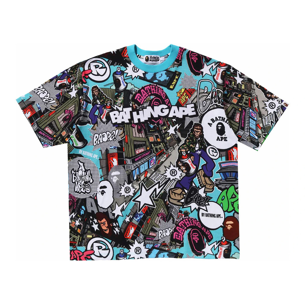 BAPE Comic Art Relaxed Fit Tee Multicolor | Shopee Malaysia