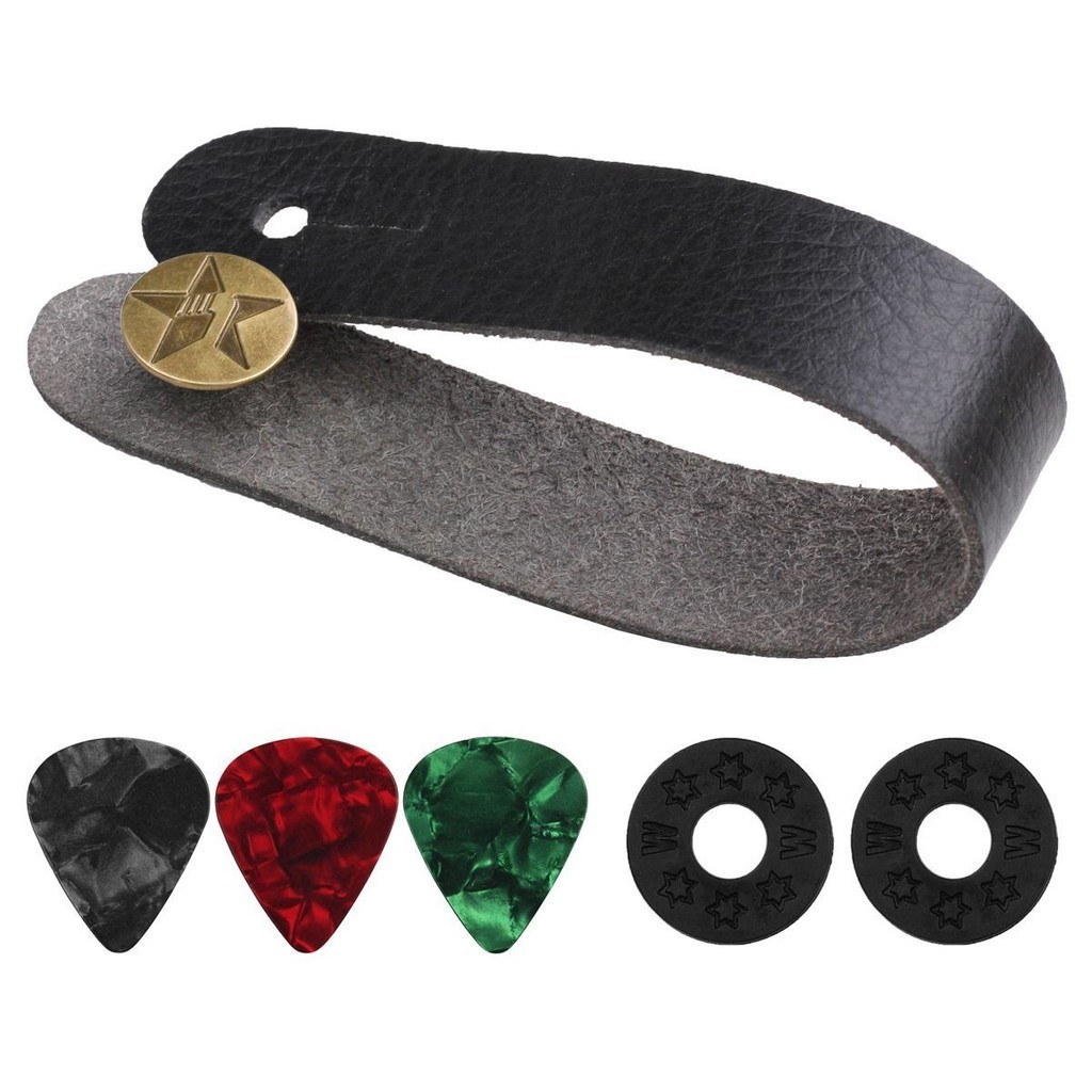 Ultra Fine Fiber Leather Guitar Neck Strap Lock Guitar Headstock