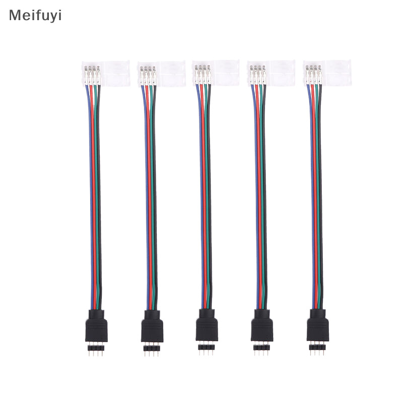 [Meifuyi] 5Pcs 5050 LED RGB Strip Light Connector 4 Pin Conductor Strip ...