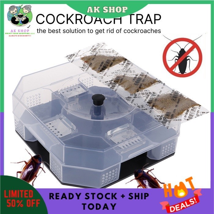 Reusable Cockroach Trap Box Non-Toxic Insert Killer Catcher Pest ...