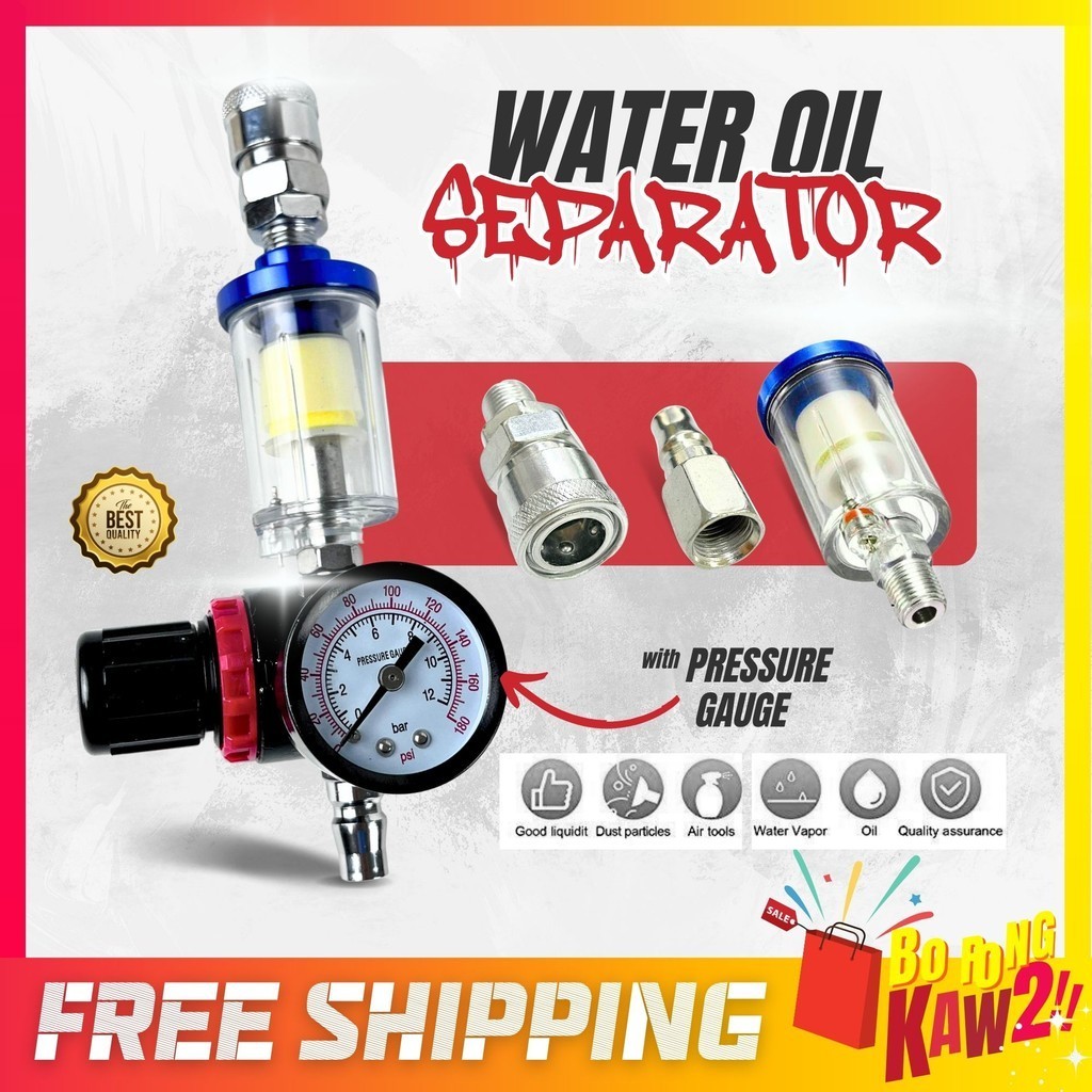 Pair Of Mini Air Filter & Moisture Separators For Spray Guns - 1/4" Inline, 1 Year Warranty 3 thumbnail image