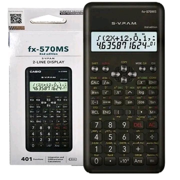 Scientific Calculator FX-570MS 2nd Edition 401 Functions Kalkulator ...
