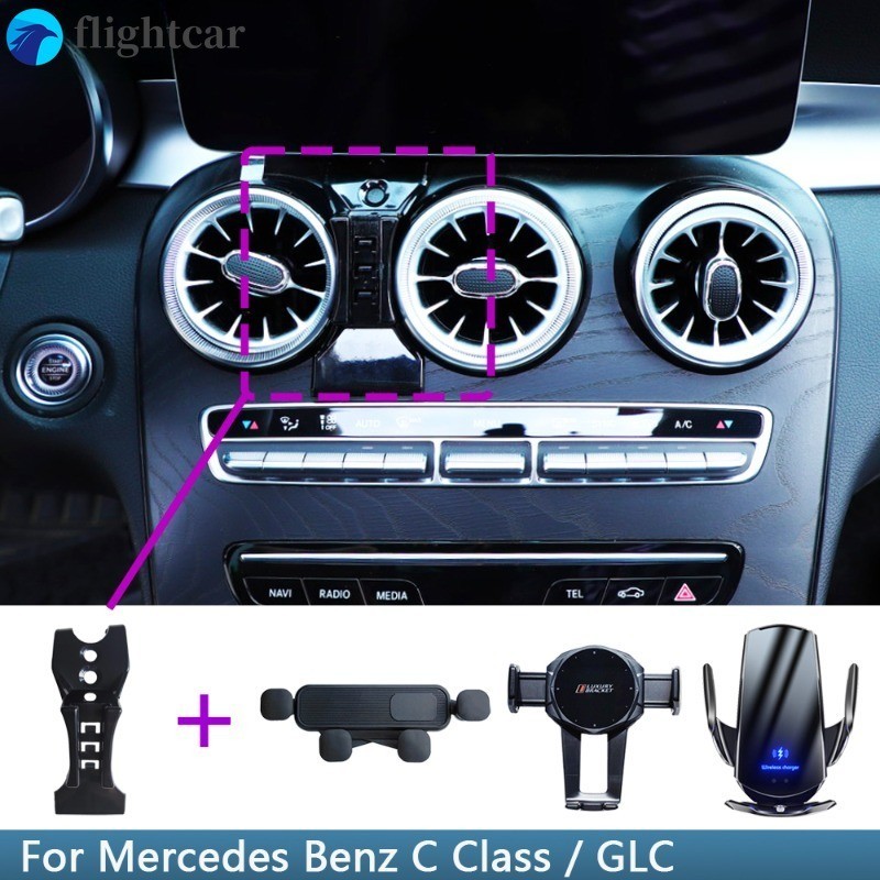 Beerte Auto-telefoonhouder geschikt voor ventilatierooster van Mercedes Benz A Klasse 2019 en CLA 2020, voor mobiele smartphone met cliphoesje (magnetisch