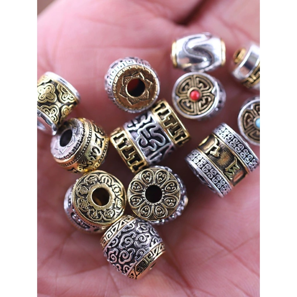 Jewellery Making Supplies GEM-inside Coin Shell Taiji Beads Tibetan ...