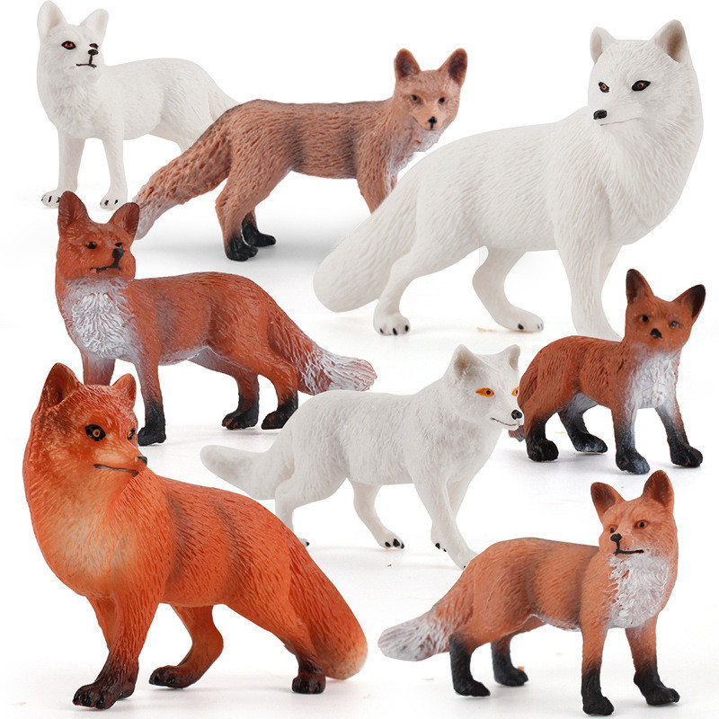 Simulation Solid Wild Fox Model Red Fox Big White Fox Arctic Fox Red ...