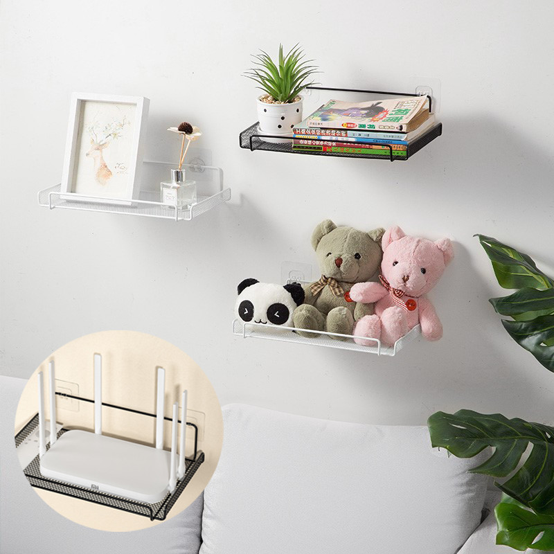 Wifi Router Rack Wall Mounted Wifi Router Shelf Non-punching Living ...