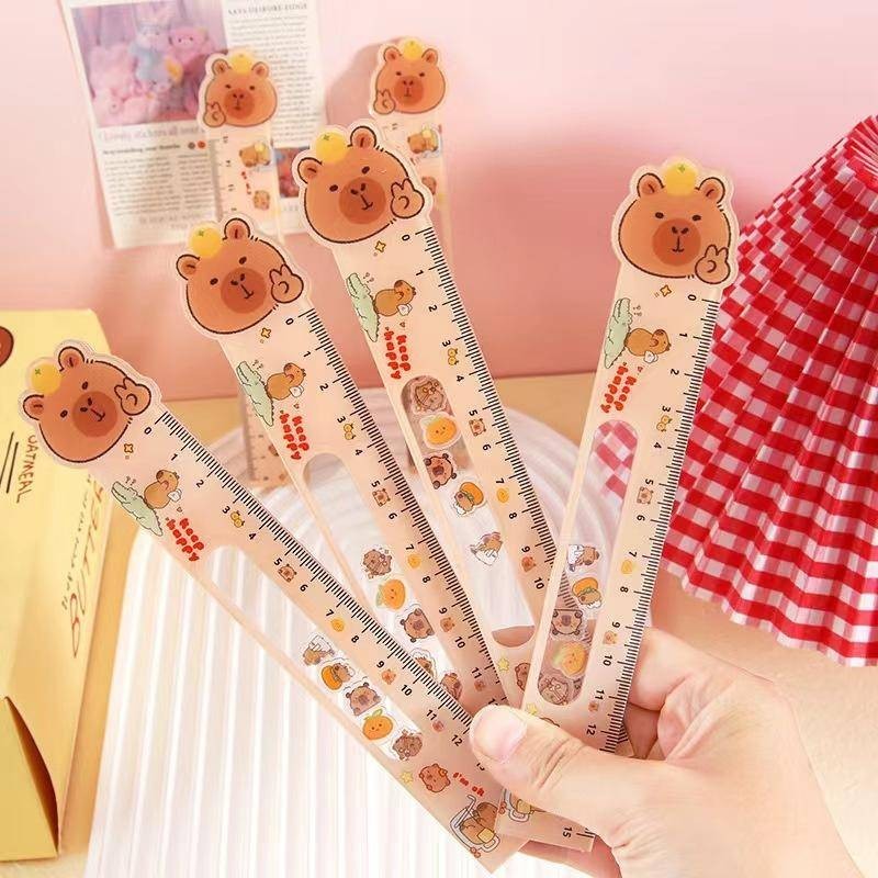 2024 Kawaii Cartoon Capybara Ruler Multifunction DIY Drawing Rulers For ...