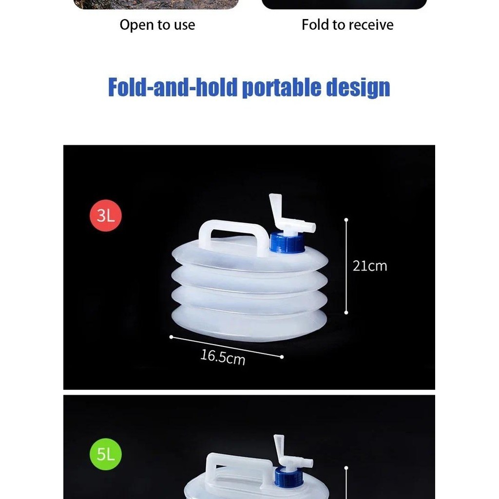 5-15L Capacity Car Collapsible Outdoor Water Bucket Portable Driving ...