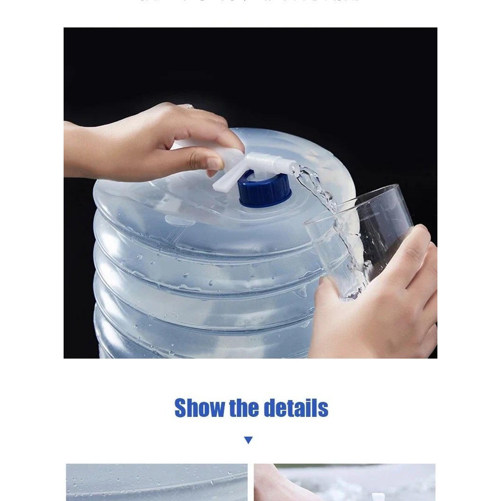 5-15L Capacity Car Collapsible Outdoor Water Bucket Portable Driving ...