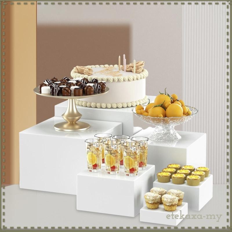 [EtekaxaMY] 5Pcs Buffet Riser, Cube Display Nesting Tabletop Riser with ...