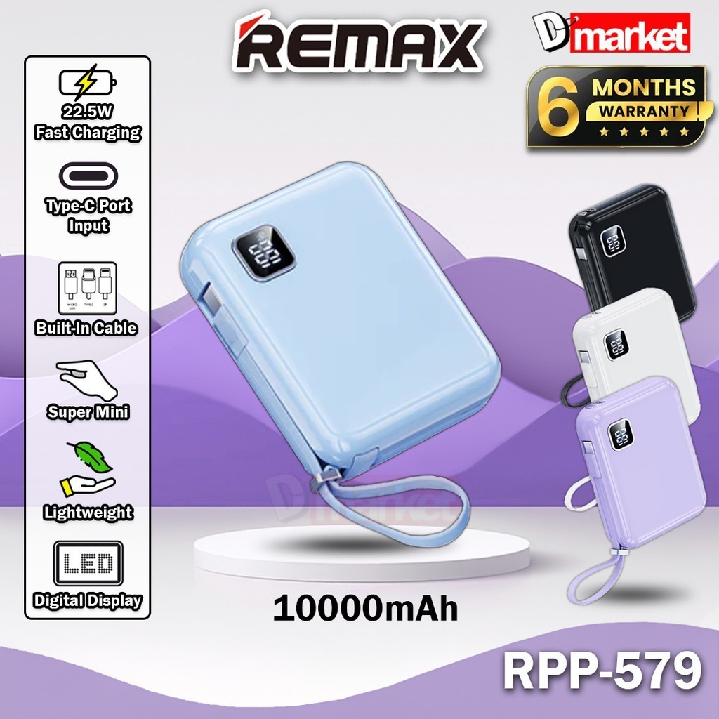 Remax RPP-579 10000mAh Powerbank 22.5W Fast Charging Power Bank Built ...