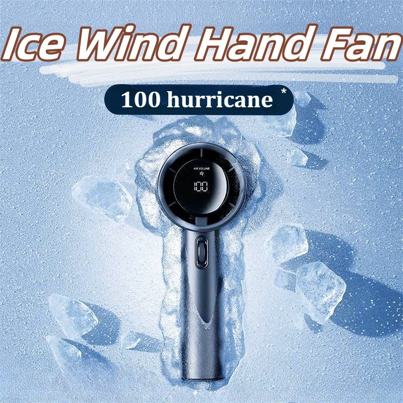 2000mAh Portable Hand Fan LED Digital Display Fan USB Rechargeable ...