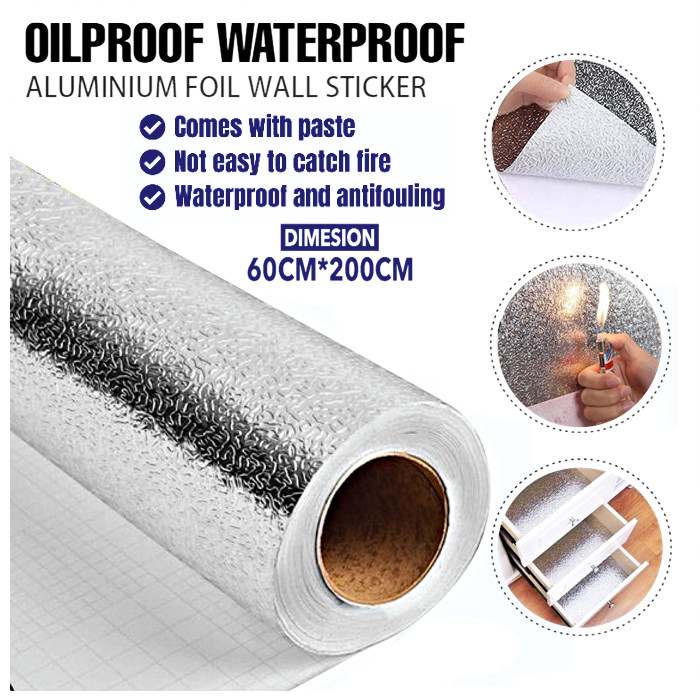 Aluminum Foil Stickers Kitchen Oil-proof Waterproof Kitchen Stove ...