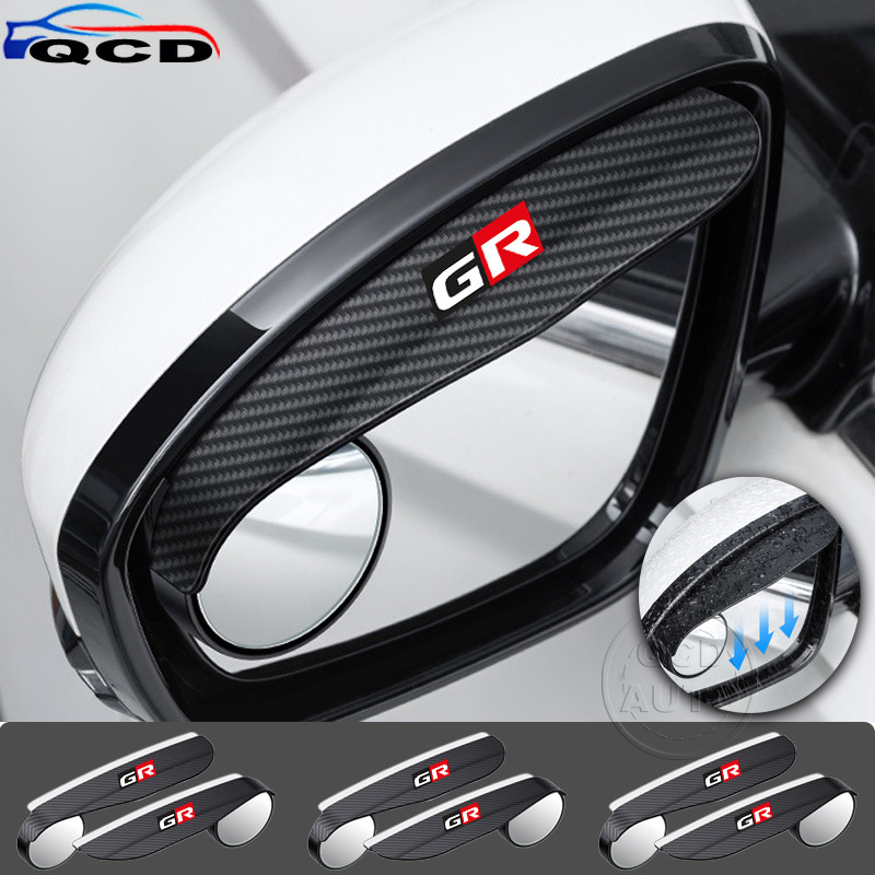 2 Pcs/Set Toyota GR Car Carbon Fiber Side Rear View Mirror Rain Eyebrow ...