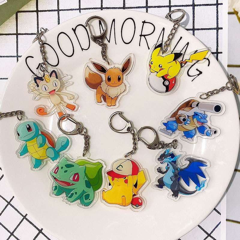 Pokemon Character Key Chain Accessories Anime Keychain Key Ring for ...